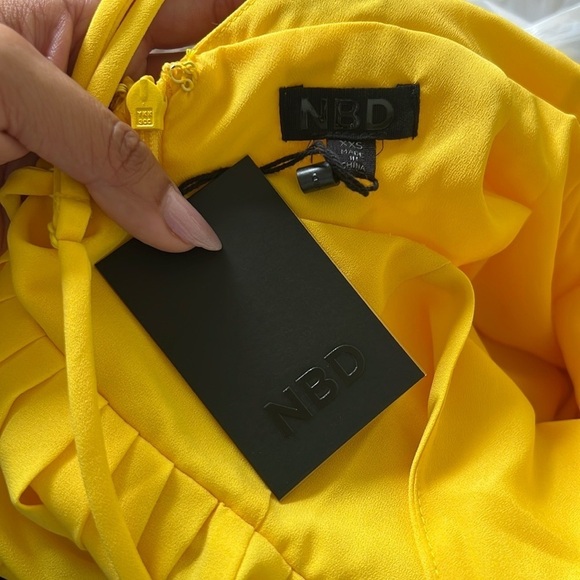 NWT NBD Sunshine & Rainbows Yellow Mini Dress - Picture 6 of 9